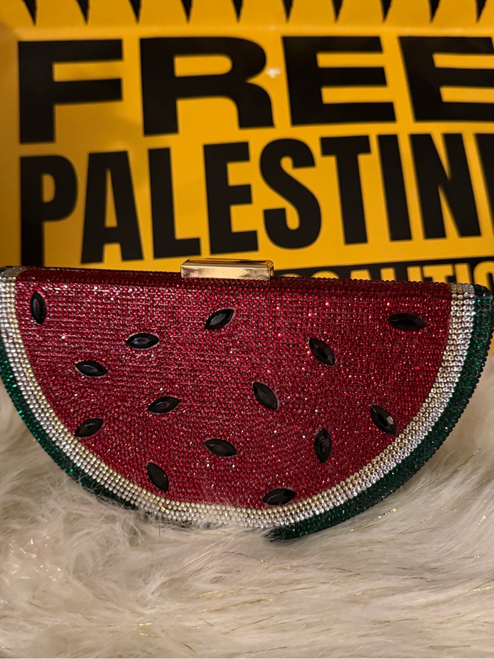 Beaded Watermelon Clutch Bag - Red - Picture 3 of 4